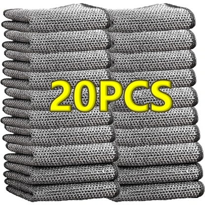 Panos de limpeza de aço antiaderente dupla camada 20cm (10 unidades)